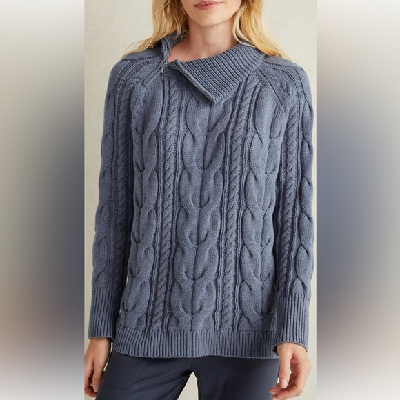 HAVEN WELLWITHIN sM chunky cableknit sweater-looks NEW-easy care cotton/acrylic - Picture 2 of 7